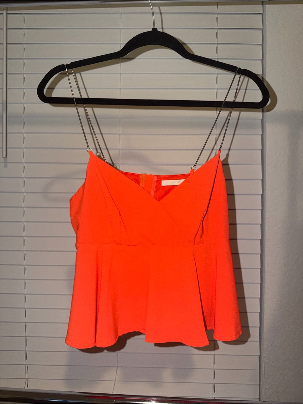 Bright Orange Peplum Cami Top - Women